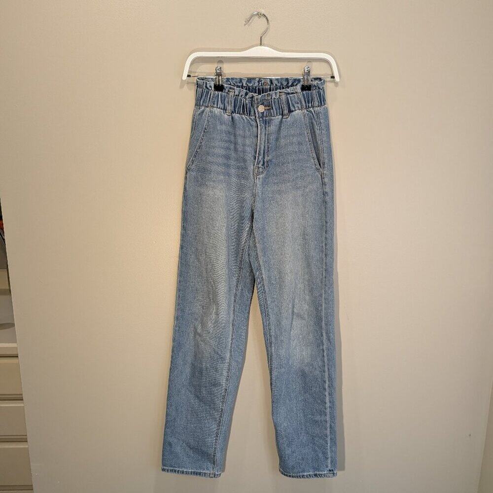 American Eagle Highest Rise Baggy Mom Jean Stretch Light Medium Denim - Size 0